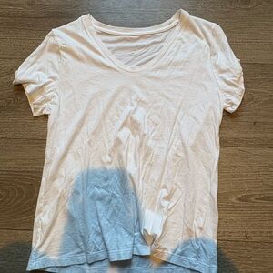 A New Day Fitted White and Blue Short Sleeve Tee